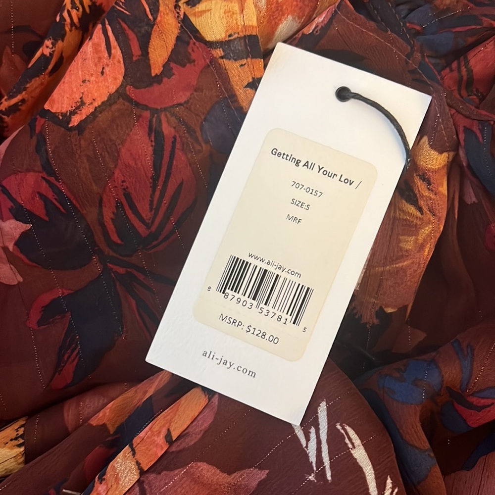 Lulu's Rust Floral Long-Sleeve Ruffle Romper - Picture 5 of 5